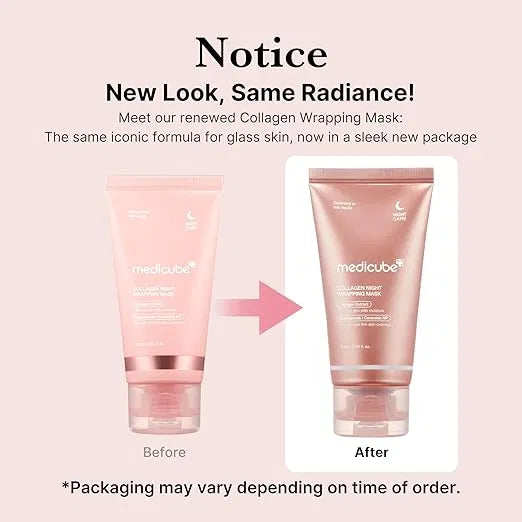 Medicube Collagen Overnight Wrapping Peel Off Facial Mask Pack - Elasticity & Hydration Care, Reduces Sagging & Dullness - Hydrolyzed Collagen For Glowing Skin - Korean Skin Care